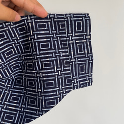 【1点もの】丁字のプルオーバー2way -浴衣地 紺に変わり格子 2WB631 11枚目の画像