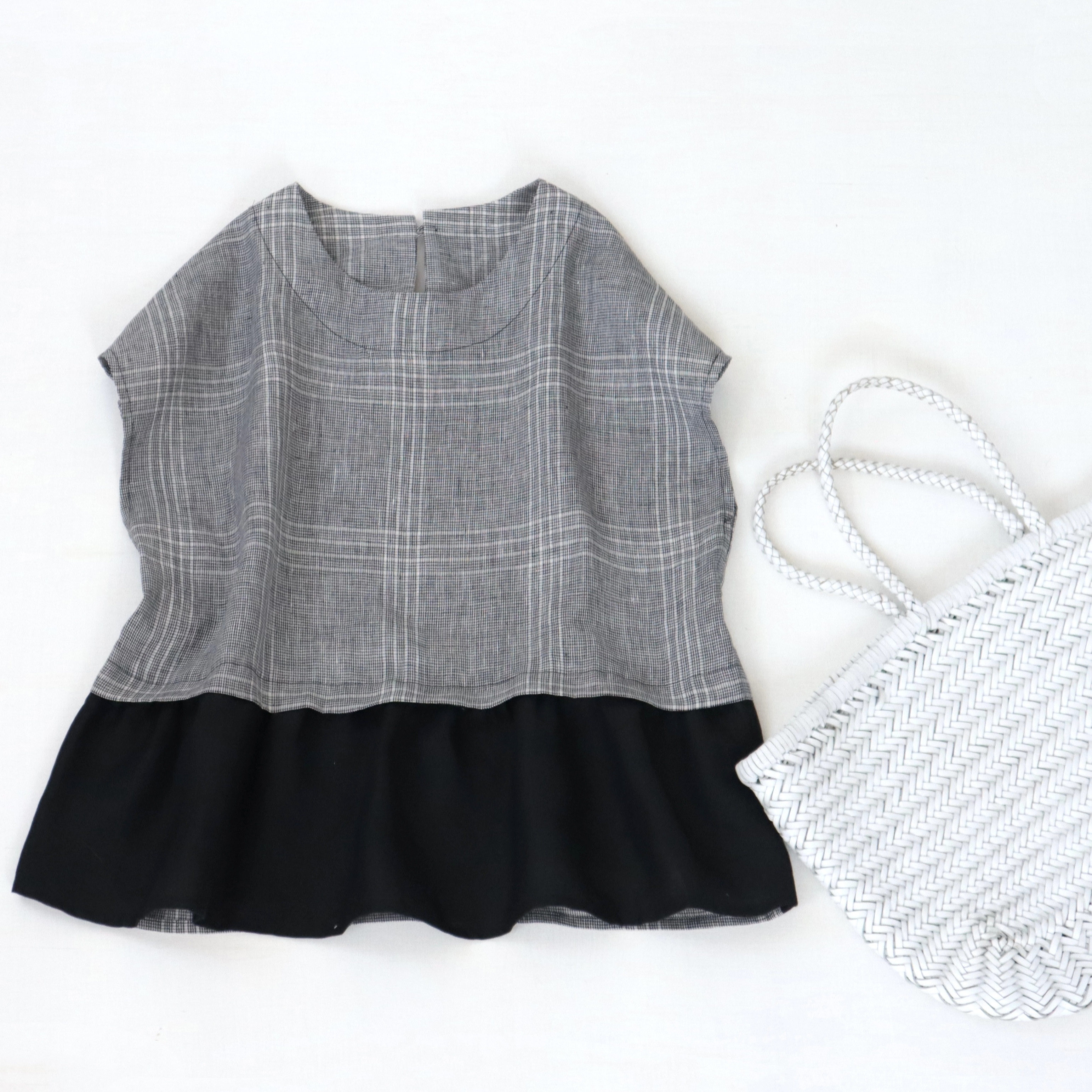 送料無料　受注　上質リネン　フロントギャザー生地変更可　リネンプルオーバー