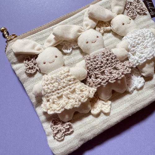 フリルニットの3うさちゃん】レースドールポーチS ポーチ chiko66 通販