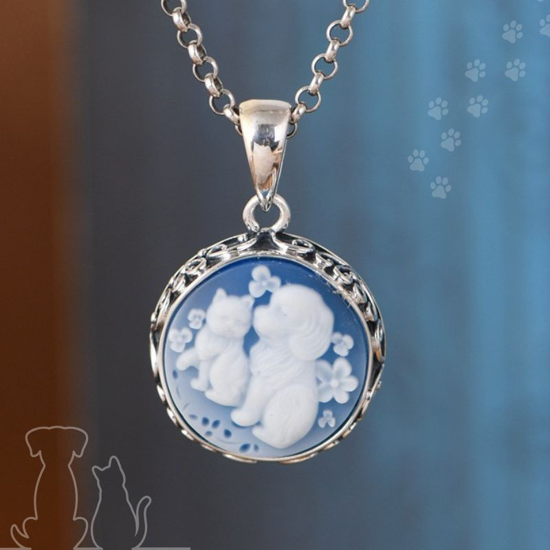 可愛い猫と犬のペンダント - 温かさと幸福感を与える N142