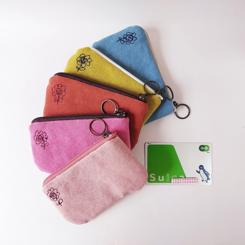 猫 刺繍 パスケース 通勤通学 定期券 リングファスナー キー