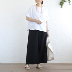 涼やかな、理想のパンツ。東炊きコットンリネンのワイドパンツ（ブラック）PT11 6枚目の画像