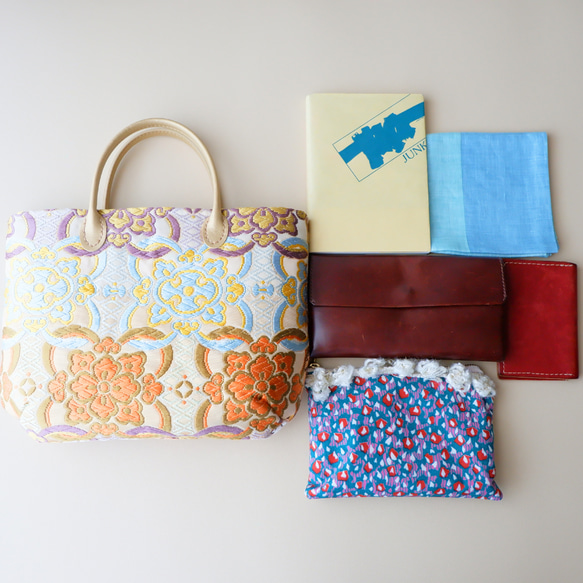 【SALE】ｸｰﾎﾟﾝｺｰﾄﾞ【HBfMnV】入力で6900円→5865円に！刺繍が美しい西陣織の切替えミニバッグ 13枚目の画像