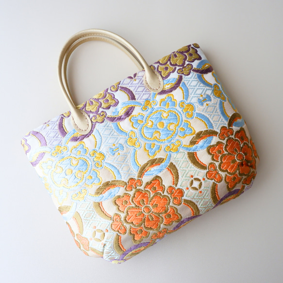 【SALE】ｸｰﾎﾟﾝｺｰﾄﾞ【HBfMnV】入力で6900円→5865円に！刺繍が美しい西陣織の切替えミニバッグ 9枚目の画像
