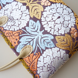 【SALE】ｸｰﾎﾟﾝｺｰﾄﾞ【HBfMnV】入力で6900円→5865円に！刺繍が美しい西陣織の切替えミニバッグ 11枚目の画像