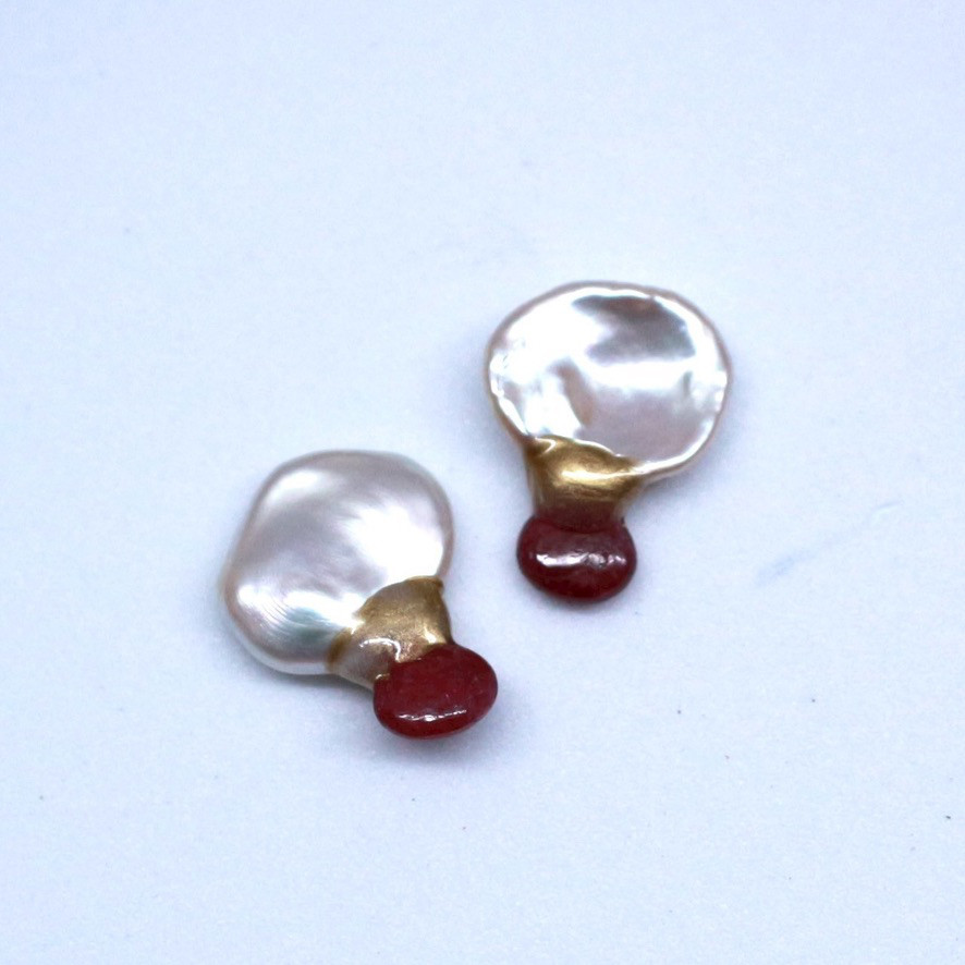 【金継ぎジュエリー】バロックパール × ルビー　-Irregular Grace-