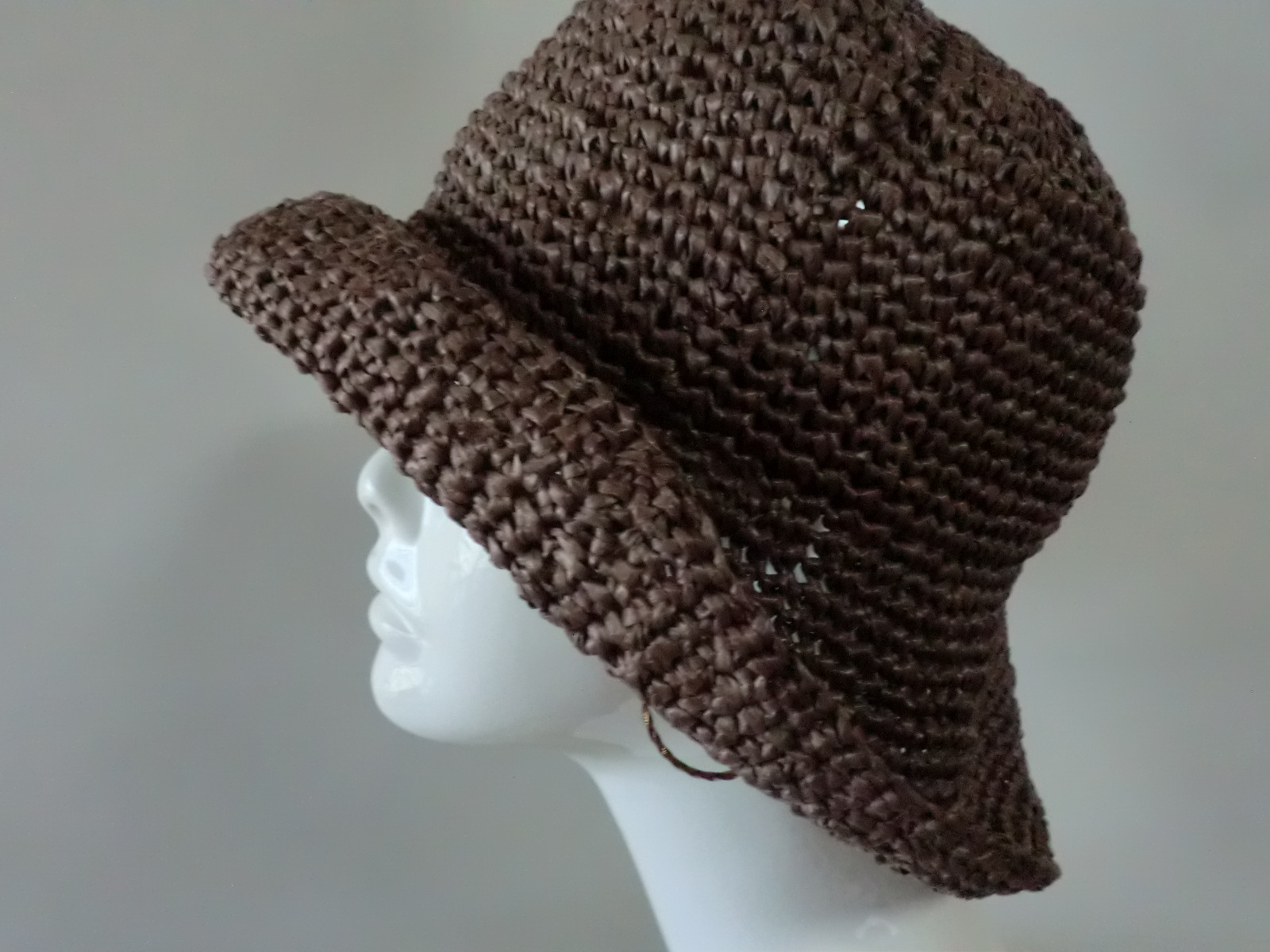 レーヨンの夏帽子　茶系