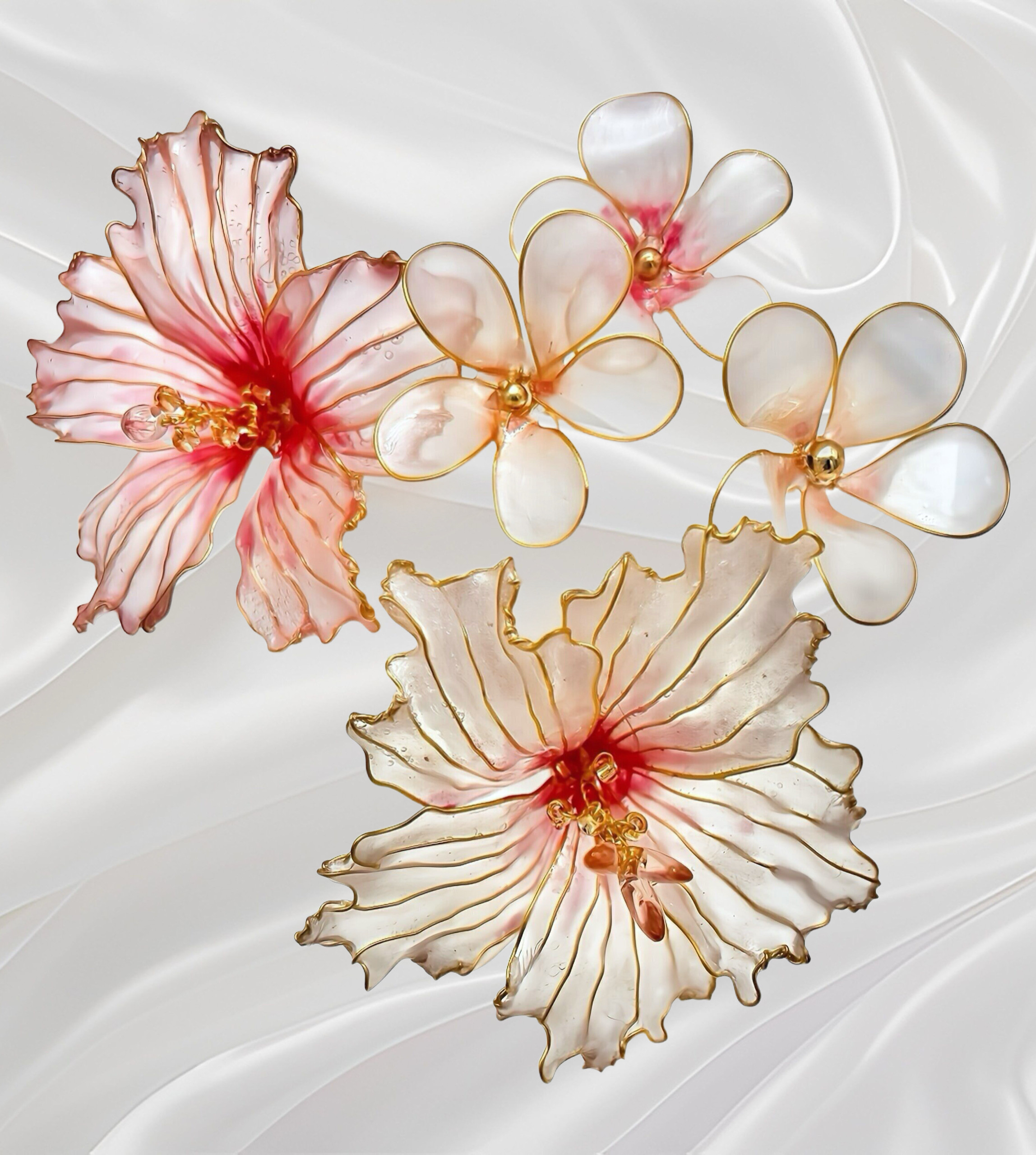 夏 リゾート な 髪飾り ⭐︎ アメリカンフラワー  ⭐︎ リゾートウェディング  浴衣