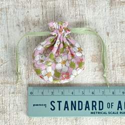 ★再販★【SSS】LIBERTY　とっても小さな巾着袋 「ペイザンヌ（ピンク）」 3枚目の画像