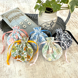 ★再販★【SSS】LIBERTY　とっても小さな巾着袋 「ペイザンヌ（ピンク）」 10枚目の画像