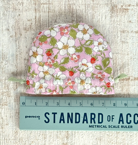 ★再販★【SSS】LIBERTY　とっても小さな巾着袋 「ペイザンヌ（ピンク）」 4枚目の画像