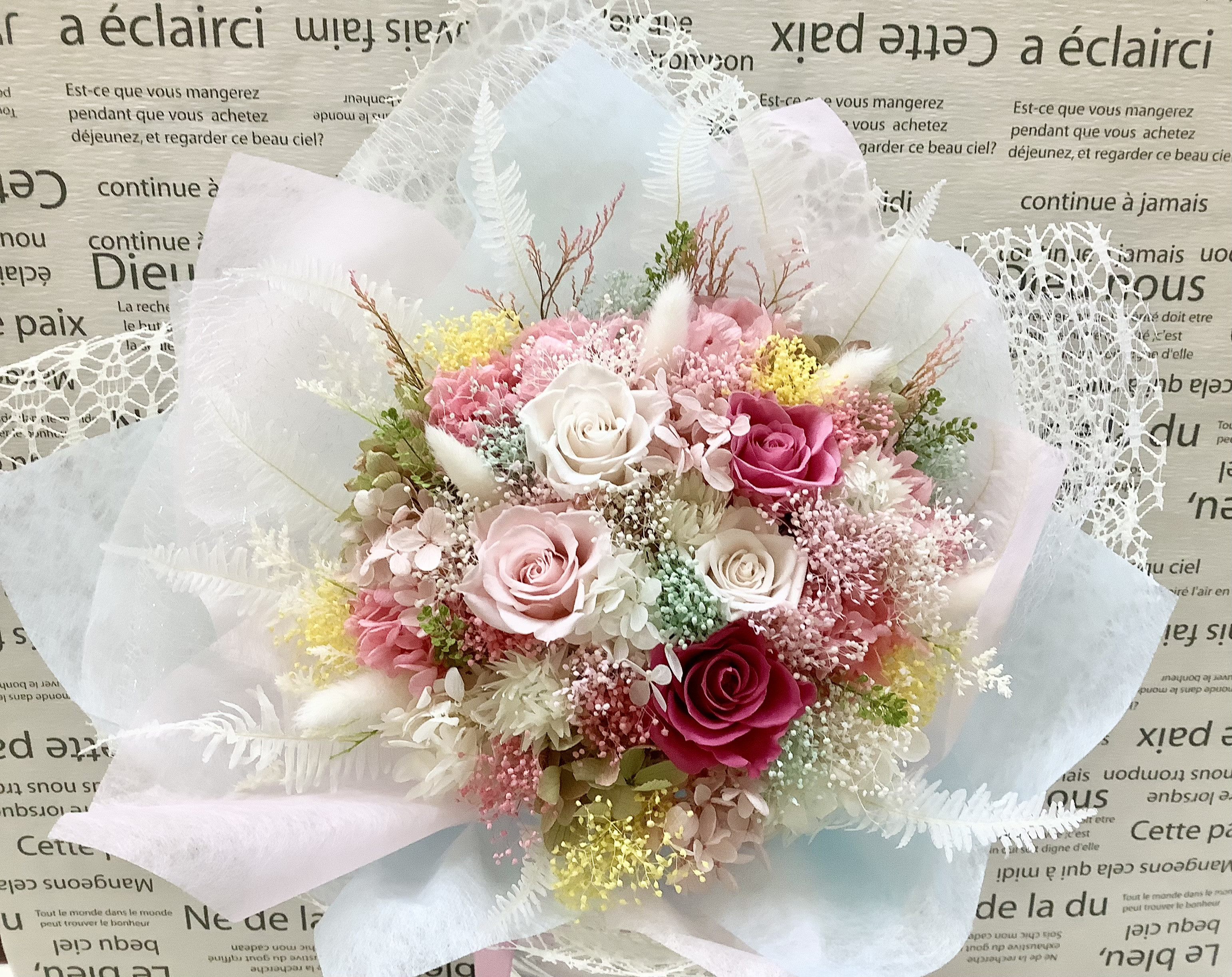 花束　プリザーブドフラワー　両親贈呈　お祝い　退職　発表会　プロポーズ