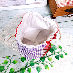 ✨SUMMER SALE✨ いちご系生地・インド刺繍リボン *布小物5点セット* 4枚目の画像