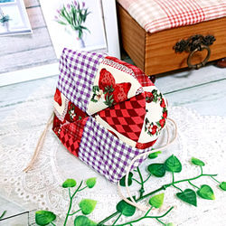 ✨SUMMER SALE✨ いちご系生地・インド刺繍リボン *布小物5点セット* 3枚目の画像