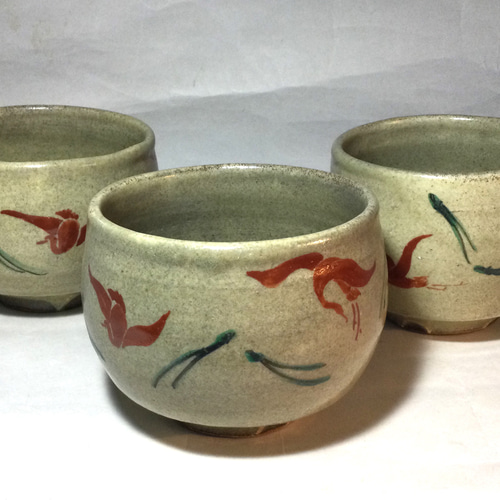 陶芸　手作り陶器　茶壺、赤絵牡丹図柄 陶芸 手作り陶器 茶壺、赤絵牡丹図柄 【公式通販】