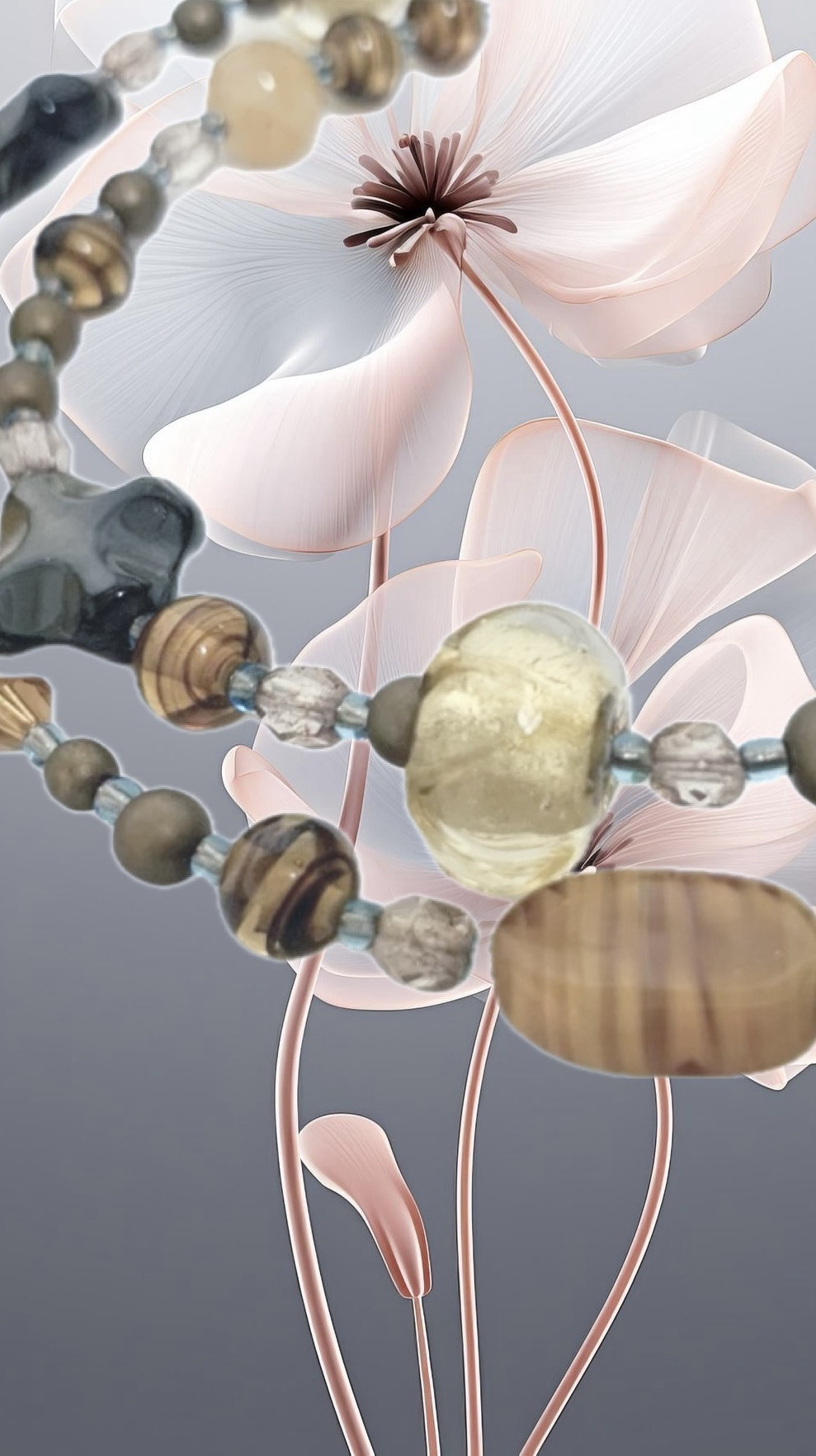 ヴィンテージガラスネックレス