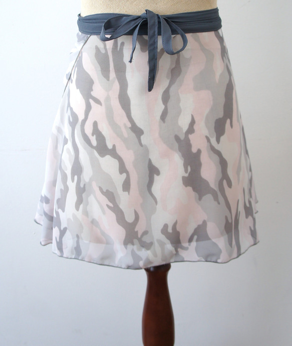 バレエ　ラップスカート[カモフラージュ・パステル40-110] U083 camo pastel 2枚目の画像