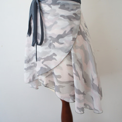 バレエ　ラップスカート[カモフラージュ・パステル40-110] U083 camo pastel 6枚目の画像