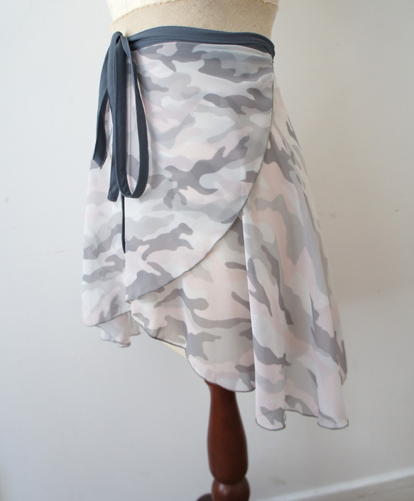 バレエ　ラップスカート[カモフラージュ・パステル40-110] U083 camo pastel 6枚目の画像