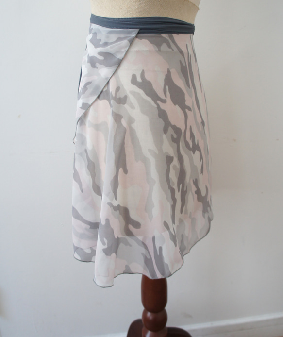 バレエ　ラップスカート[カモフラージュ・パステル40-110] U083 camo pastel 11枚目の画像
