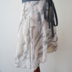 バレエ　ラップスカート[カモフラージュ・パステル40-110] U083 camo pastel 5枚目の画像