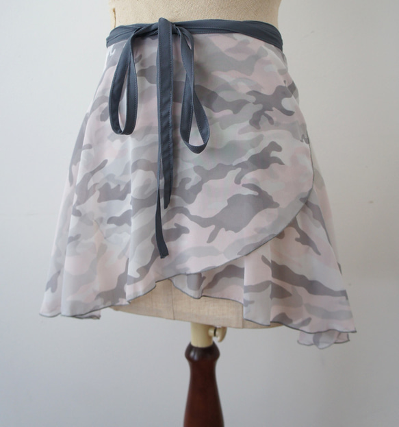 バレエ　ラップスカート[カモフラージュ・パステル40-110] U083 camo pastel 1枚目の画像