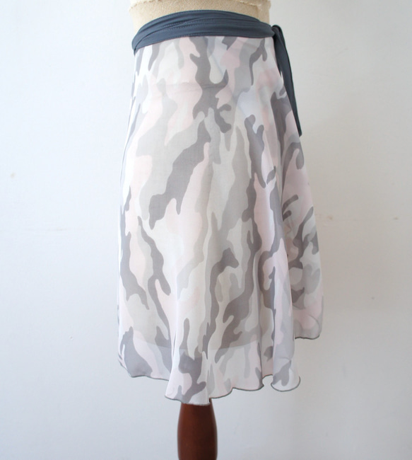 バレエ　ラップスカート[カモフラージュ・パステル40-110] U083 camo pastel 10枚目の画像