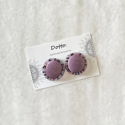 送料無料 2Way 大人カラーのツイードくるみボタンピアス