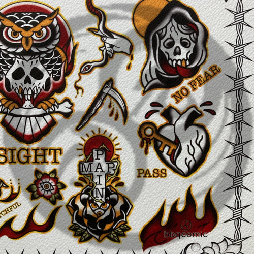 尾九 タトゥーアート アメトラ tattoo flash A4サイズ 簡易