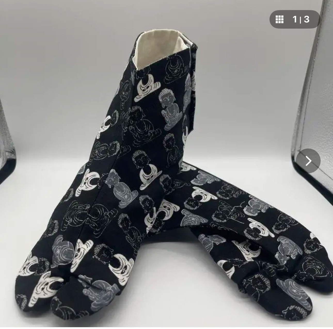 デザイン足袋　7番　大仏さま　黒