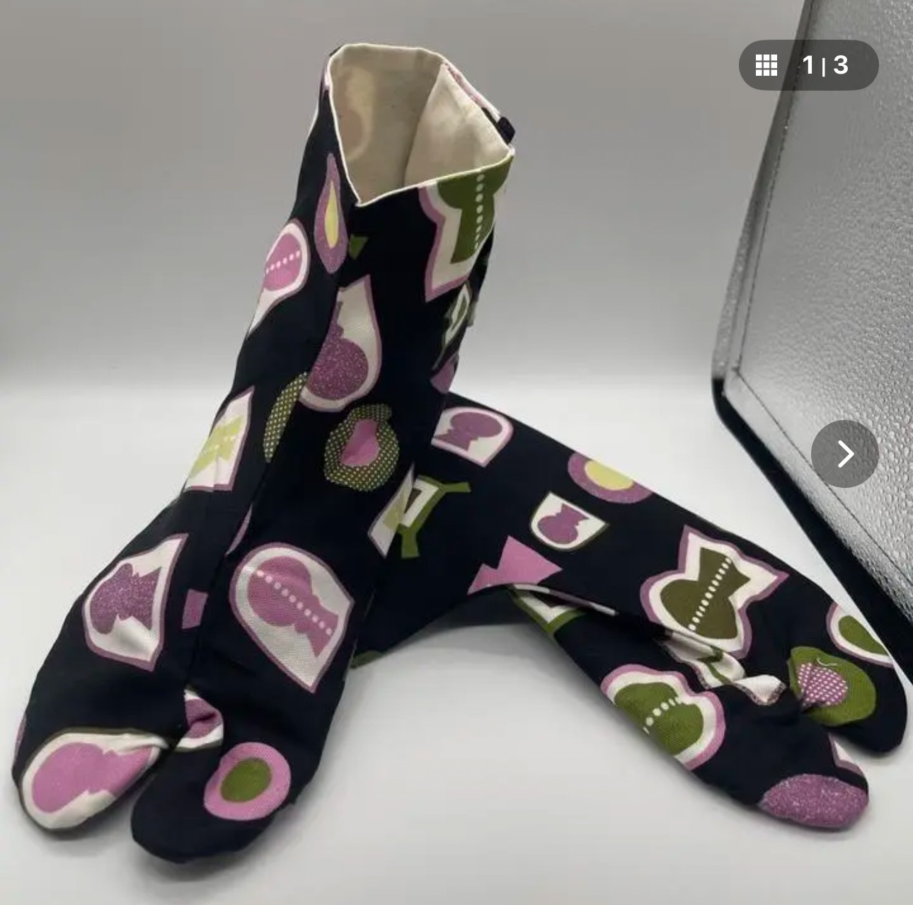 デザイン足袋　8番　古墳　黒