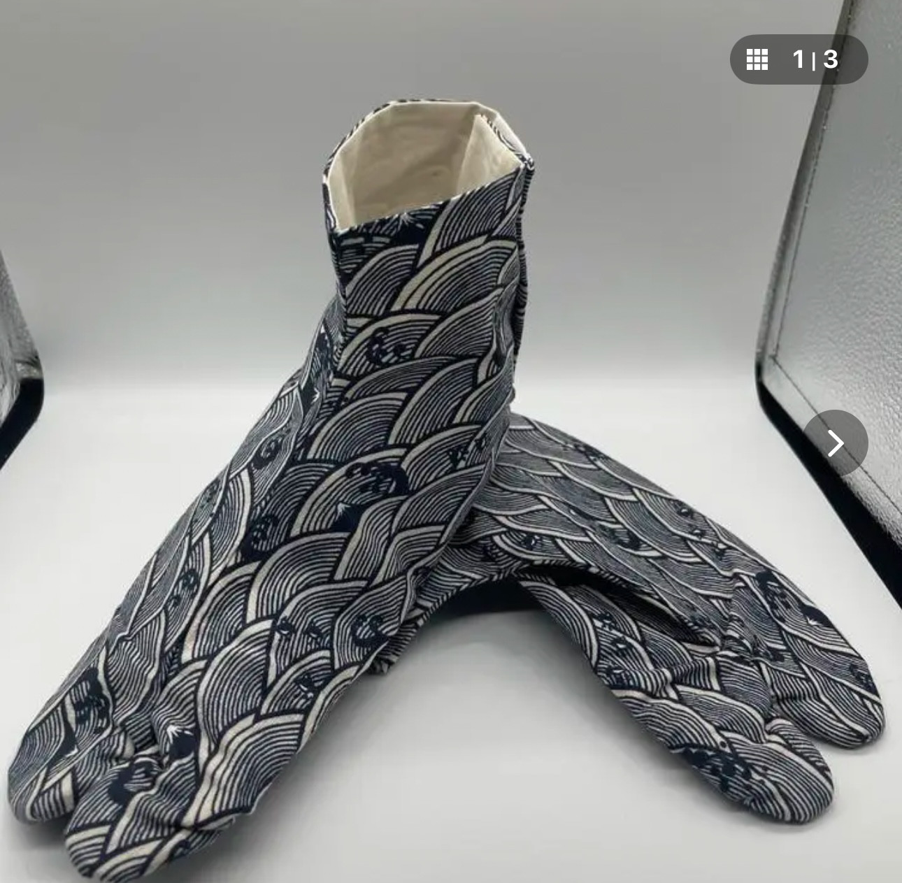 デザイン足袋　144番　青海波　紺