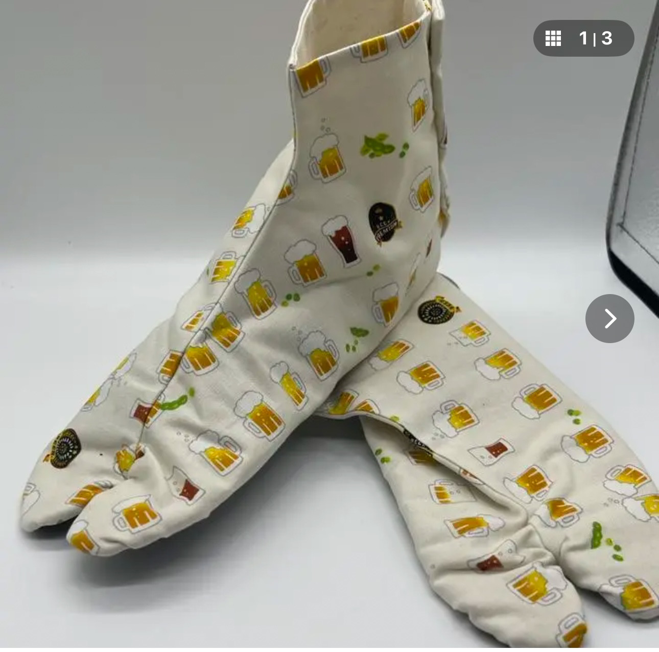 デザイン足袋　17番　ビール　生成
