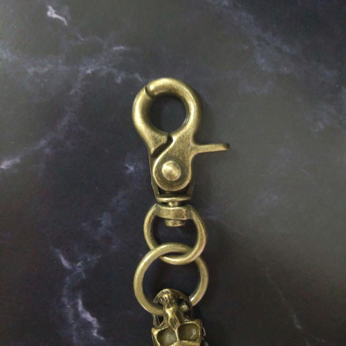 KUSTOMSTYLE 真鍮ウォレットチェーン スカルキーホルダー(オマケ) KUSTOMSTYLE 真鍮ウォレットチェーン スカルキーホルダー(オマケ