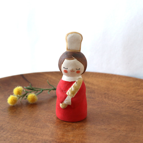 陶器で作った人形 noru doll ( ノルドール ) パン好きさん 再販 その他