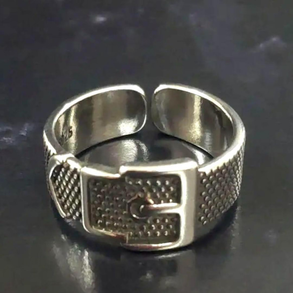 オープン特価　刻印入り　silver925 メキシカンリング　ユニセックス　銀　フリーサイズ　 2枚目の画像
