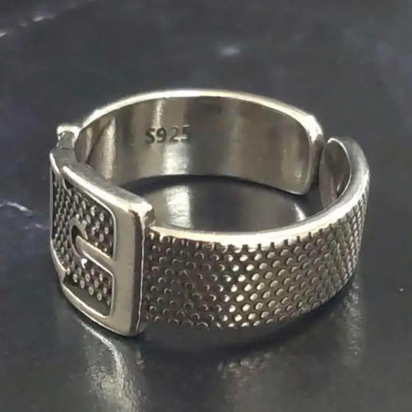 オープン特価　刻印入り　silver925 メキシカンリング　ユニセックス　銀　フリーサイズ　 1枚目の画像