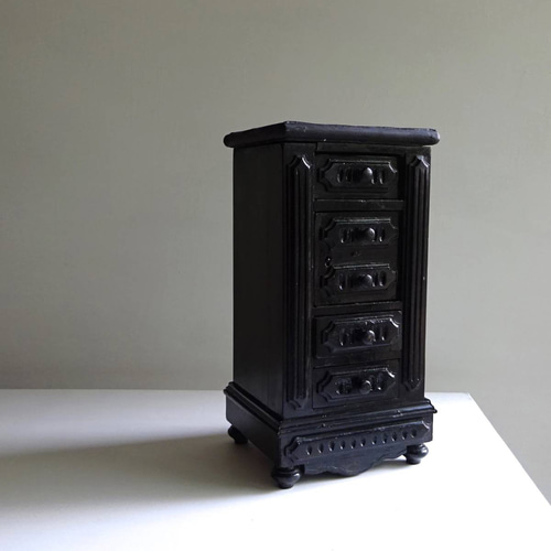 1800年末-1900年初期 フランス 漆黒 チェスト 引出 西洋家具