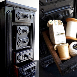 1900's木製フランスアンティークヴィンテージBOX フランス 1900年代 裁縫 木箱 ソーイングボックス アンティーク その他