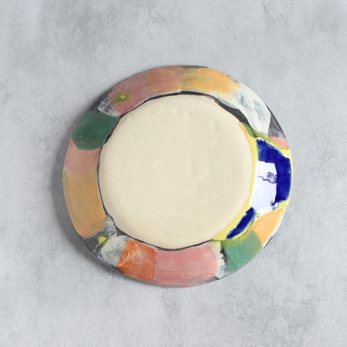 パッチワークのような幾何学模様の色絵深皿（大） 大皿 春信工房 通販