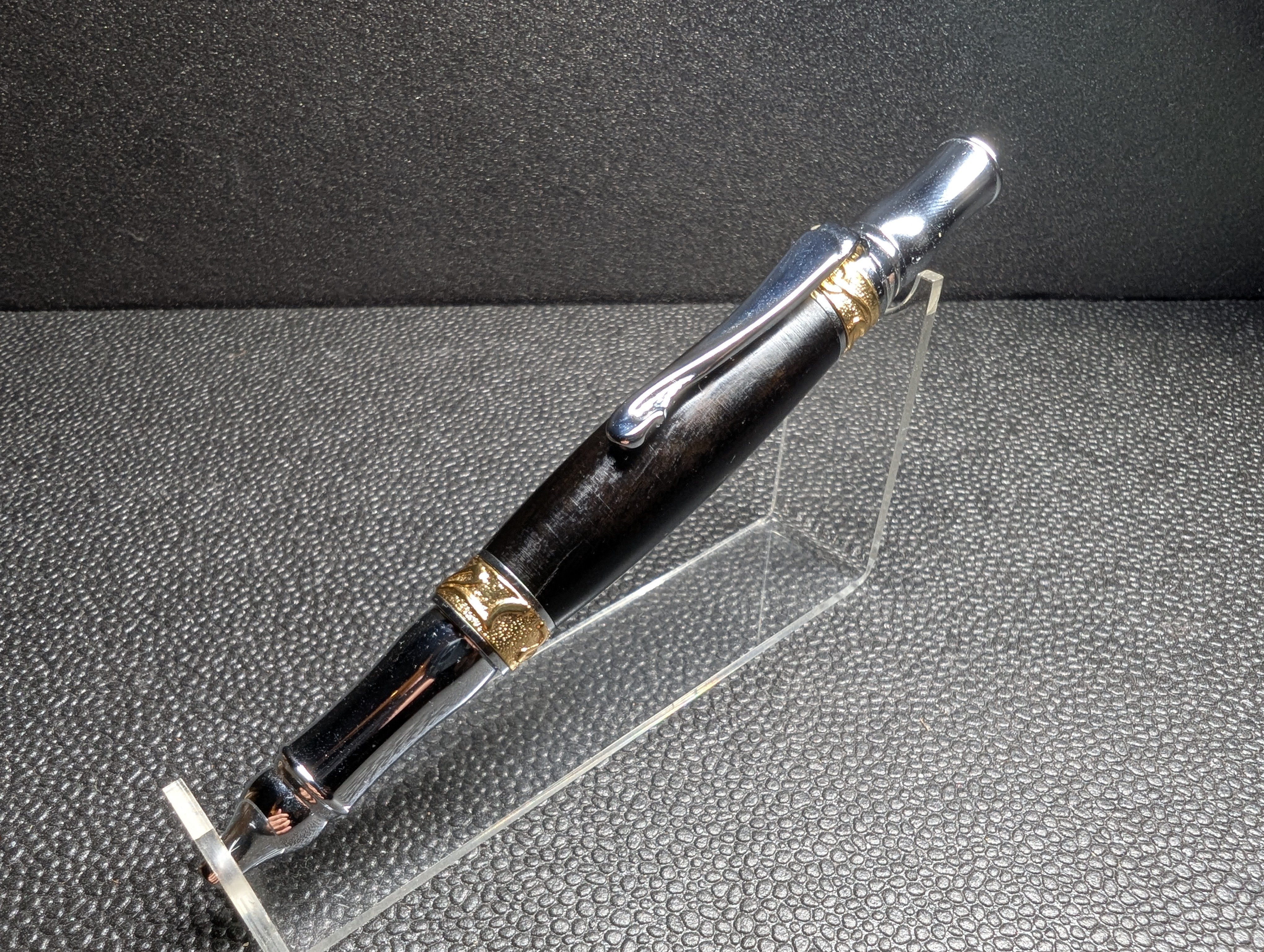 天然木のボールペン＊青黒檀＊回転式＊プレゼント＊お祝い＊誕生日