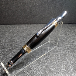 天然木のボールペン＊黒柿孔雀杢＊ノック式＊プレゼント＊お祝い＊誕生