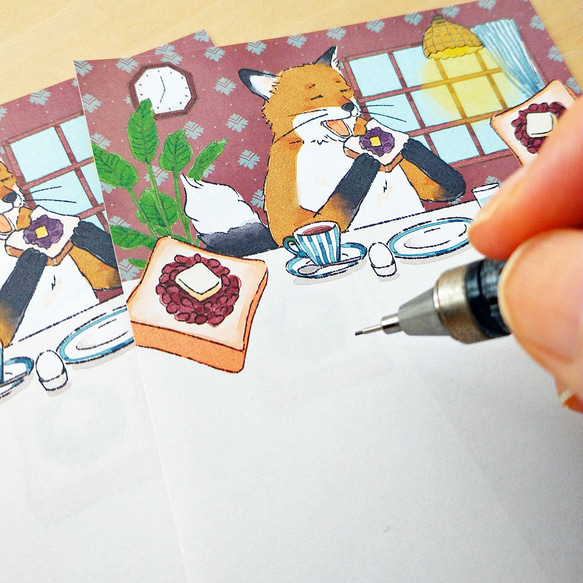 きつねのスマリくん　ご当地メモ紙　名古屋あんバター 2枚目の画像