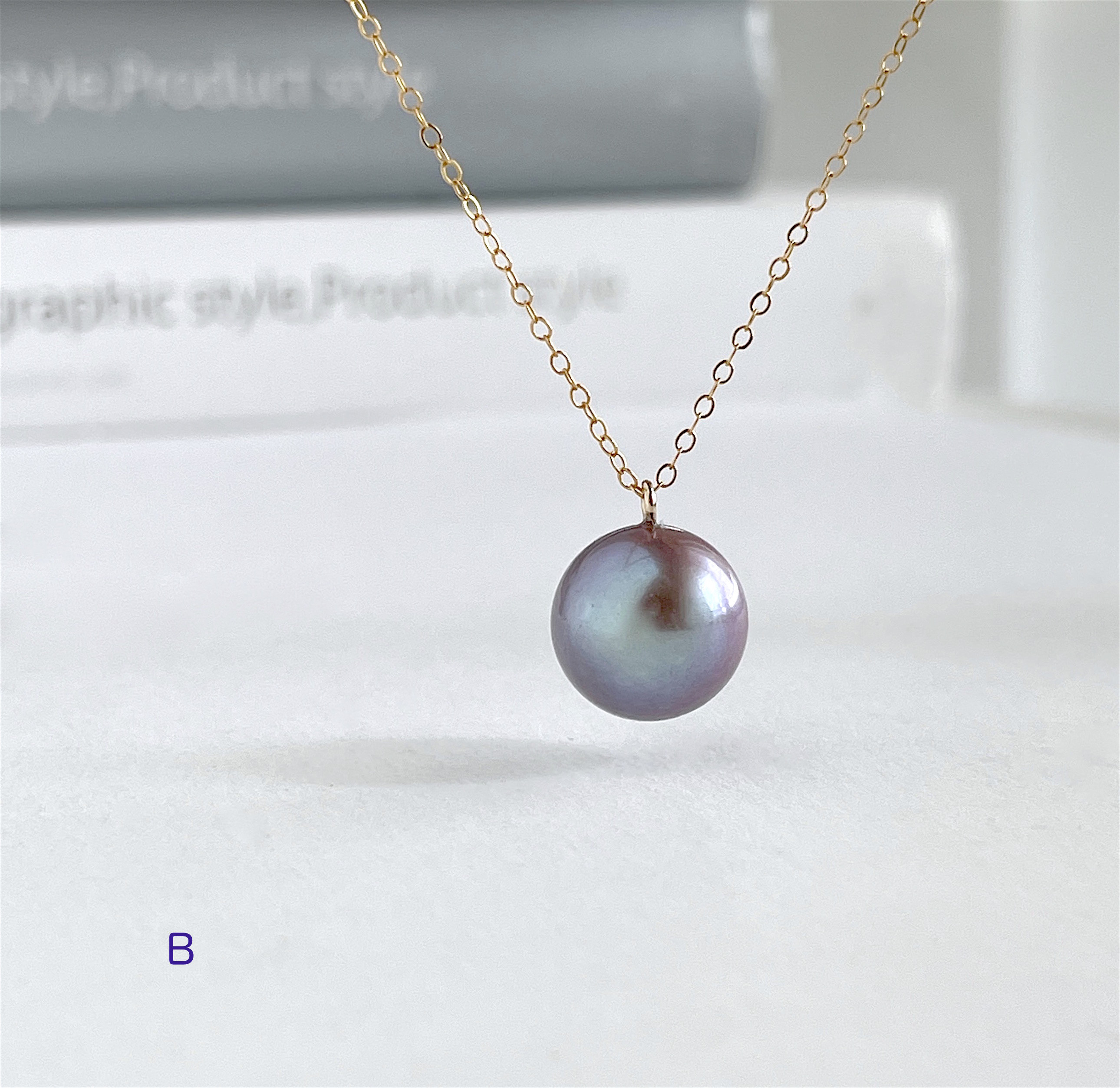 選べる 天然淡水真珠 ラベンダーパープル ルベルパールのペンダント＆ネックレス (12mm~)