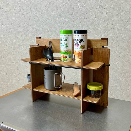 ◇アウトドア多機能ラック（調味料ラック/コーヒードリップスタンド