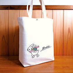 ハンドメイド トートバッグ フランシュリッペ シルエットうさぎ柄 訳あり商品です うさぎ 刺繍 バッグ ミニトートバッグ トートバッグ グッズ