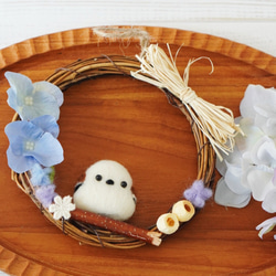 チ*コ様 羊毛フェルト　羊毛絵画『山郷の紫陽花』ハンドメイド　羊毛刺繍 チ*コ様 羊毛フェルト 羊毛絵画『山郷の紫陽花』ハンドメイド