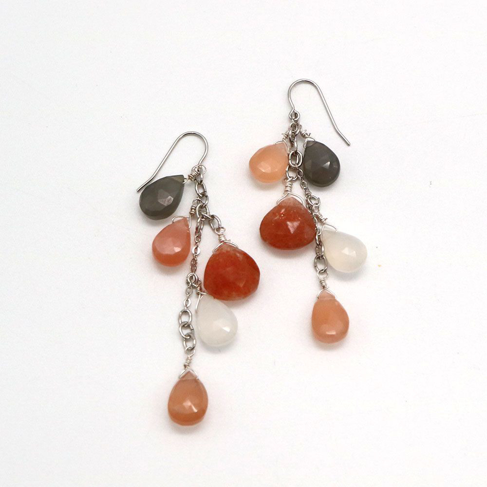 CE-P-3 【CERCA】サンストーン・ミックスムーンストーン ピアス