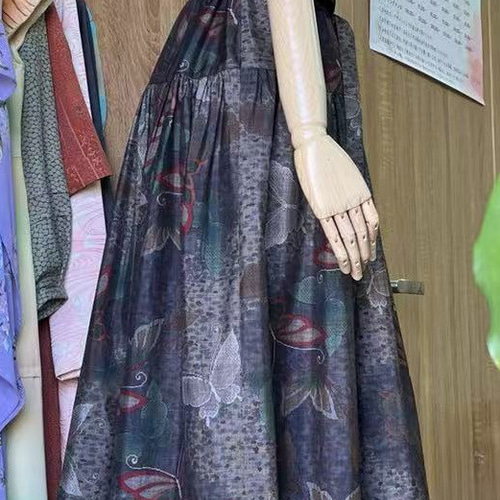 NO:97着物リメイク（大島紬&シルク）&ワンピース ワンピース 着物