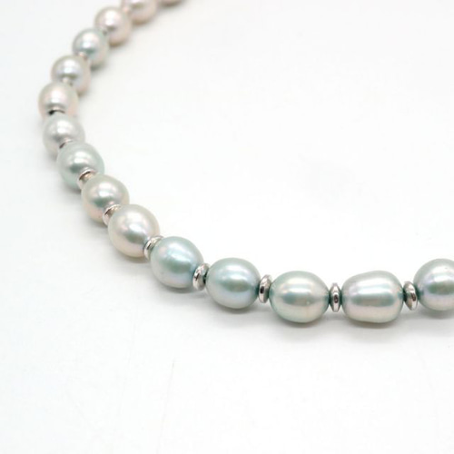 CE-N-3 【CERCA】淡水パール ネックレス(ブルーグレー) ネックレス